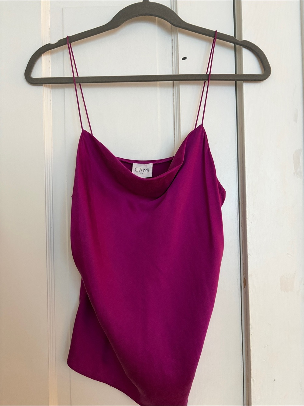 Cami NYC Magenta Cowl Neck Spaghetti Strap Camisole